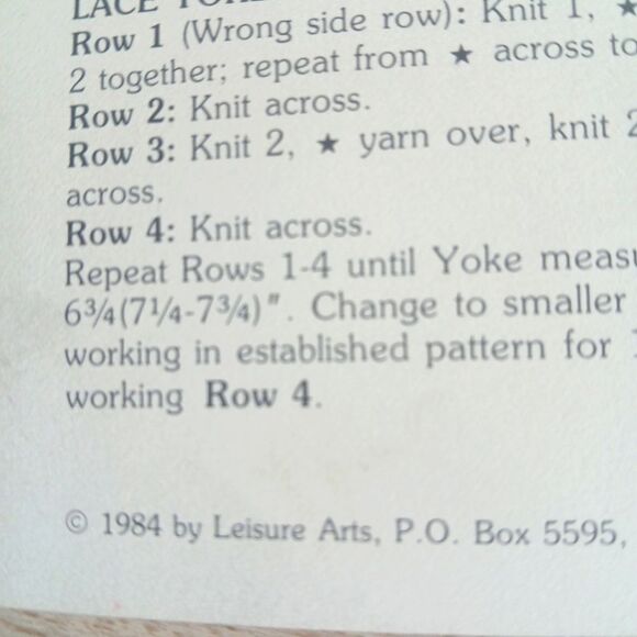 Vintage 80's Leisure Arts Quick Knit Sweaters Pattern Leaflet #318 - Picture 5 of 5